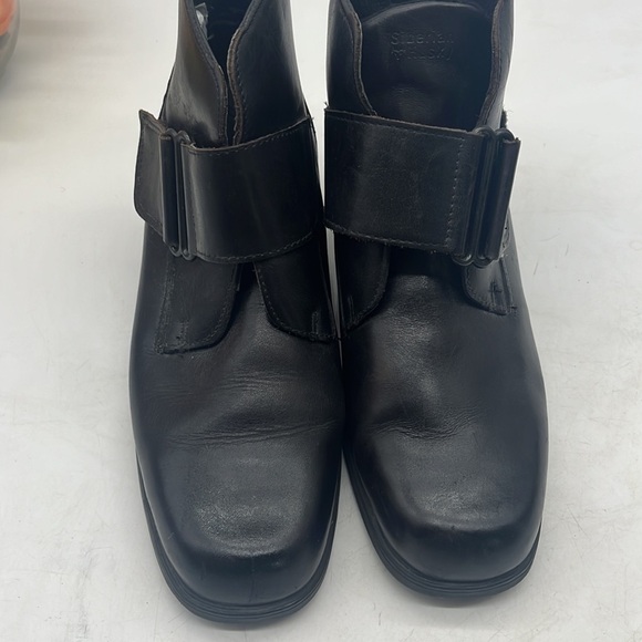 Siberian Husky Winter Ankle Boot Heel Felt Lined Black Leather Size 8 Made in CA - Picture 9 of 11